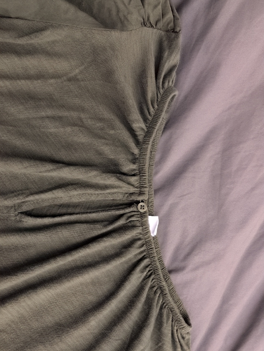 Olive Green Puff Sleeve Top Size M - Picture 14 of 14